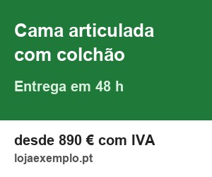 Loja Exemplo: Cama articulada com colchão